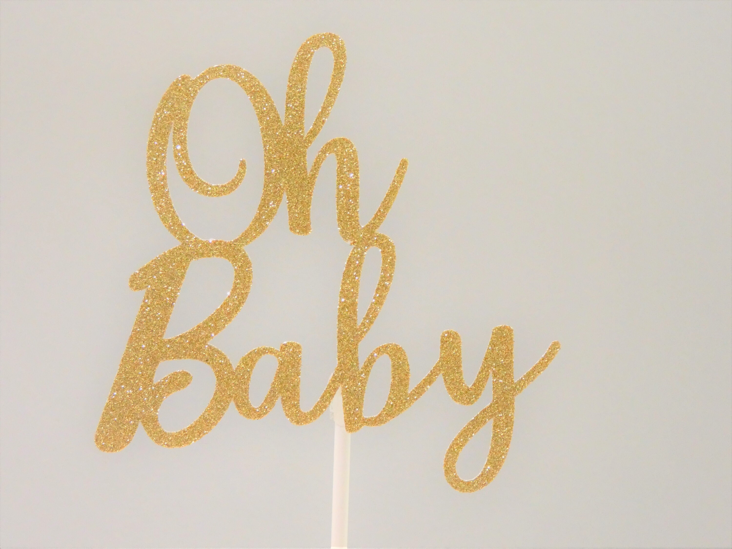 Oh Baby Cake Toppers, 7 stuks voor babyshower en gender reveal, gouden
