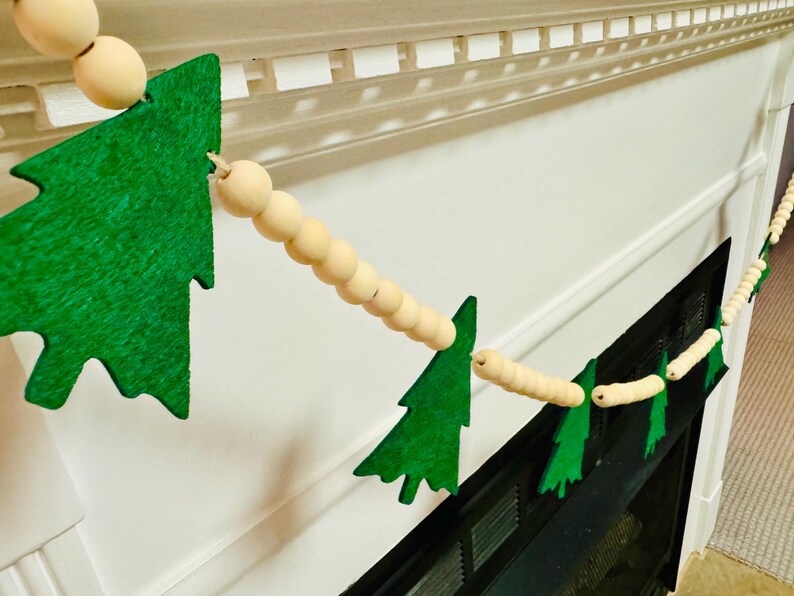 Christmas Tree Garland, Tree Garland, Snowman Garland, Felt Snowman