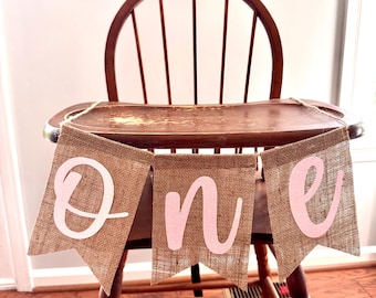 1st Birthday Banner/One Burlap Banner/BOHO One Banner/Boho Banner/Birthday Banner/Highchair Banner/One Highchair Banner/Burlap Banner