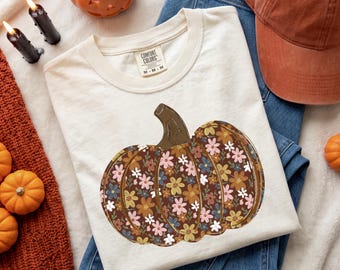 Herbstliche Preppy-Designs (PNG): Herbstliche Motive (Digitaler Download) – Blumenkürbis, Trendige Herbstmotive