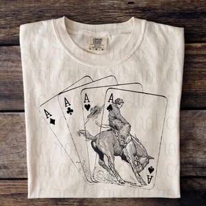 Ace Cowboy Playing Cards svg png - Download Western Digital, Sublimazione Western Retro Cowboy, Design grafico per maglietta, Rodeo Png