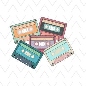 90 年代の空白のカセット テープ PNG、レトロなカセット テープのクリップ アート、イラスト