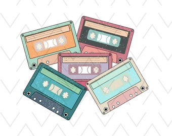 90s Blank Cassette Tapes Png, Retro Cassette Tapes Clip Art, Illustrations