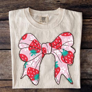 Strawberry Bow PNG: Coquette Preppy Design (Digital Download)