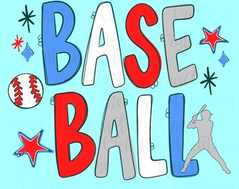Baseball PNG, Preppy Design (Digital Download) Game Day