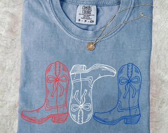 Red white blue cowgirl boots PNG, 4th of July Png, Western 4th of July Png, Fourth Of July Png, America Png, Sublimation Designs