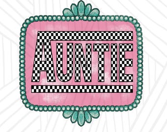 Western Tante png , Türkis png, Karierte Mana Sublimation, trendy Mama digitales Design