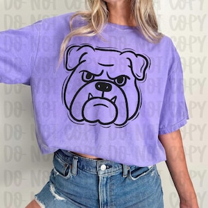 Doodle Bulldog Png, Mascot Digital Design, Team Spirit, Instant Download, Hand drawn Mascots, trendy digital design