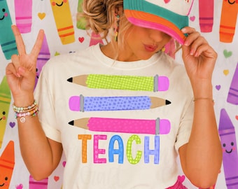 Insegnare PNG, design per maglietta di apprezzamento per gli insegnanti, insegnante preppy PNG, PNG disegnato a mano, ritorno a scuola