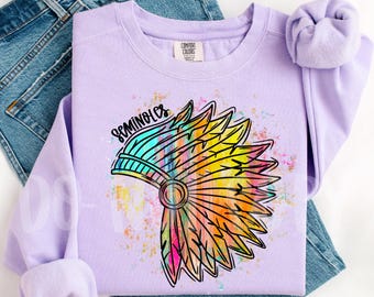 Seminoles Mascot PNG: Colorful Brushstroke Doodle (Digital Download)