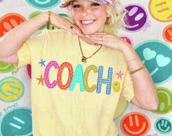 Coach PNG, Teacher Appreciation Shirt Design, Teacher Preppy Png, Hand Drawn PNG, Back to School