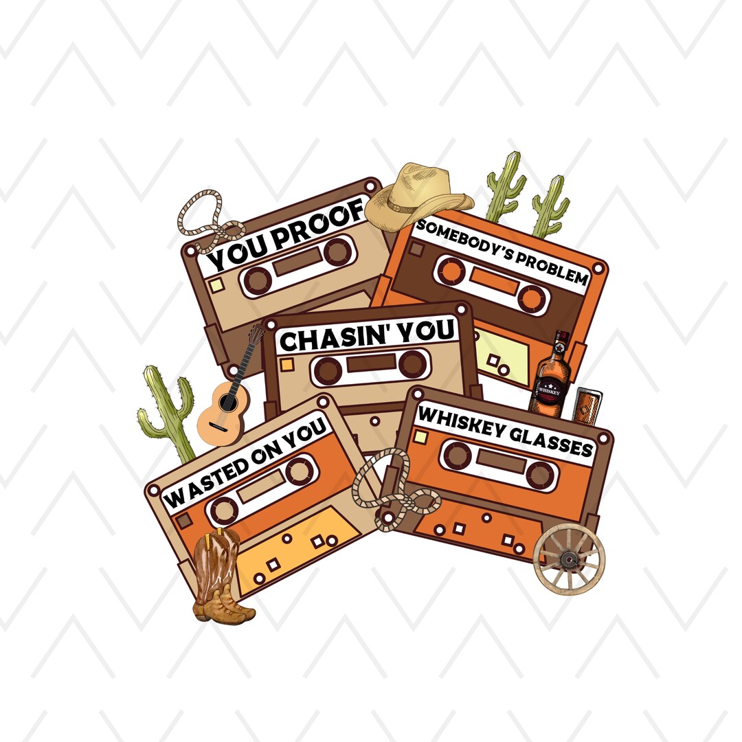 Country Cassette Tapes Country Music Sublimations Western Etsy