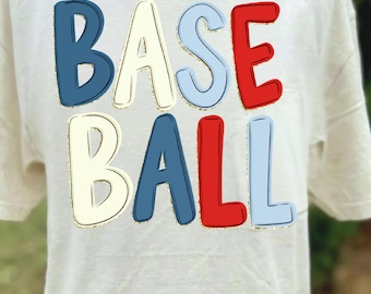 Baseball PNG: Play Ball Design (Digital Download) Doodle Game Day, Preppy Sports Baseball Coquette