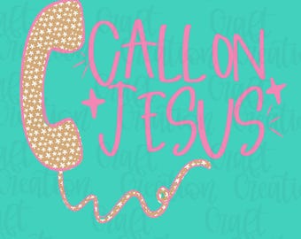 Call On Jesus PNG: Christliche Bunt (Digitaler Download) Preppy Faith, Jesus Zitate