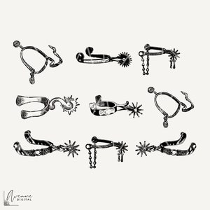 Western Png, Vintage Cowboy Sublimation Design, Instant Download, Rodeo Png, Spurs Clipart - Rancher Png, Farmer - white or black png