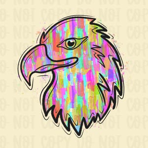 Bunte Pinselstrich Adler Png, Maskottchen Digitales Design, Teamgeist, Sofort Download, Doodle Maskottchen, trendiges digitales Design