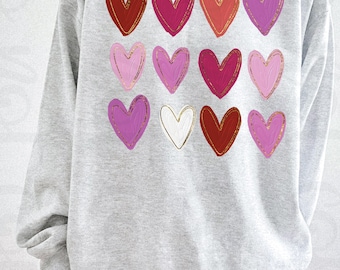 geschilderd penseelstreek harten coquette sublimatiebestand Valentijnsdag shirtontwerp, gouden glitter