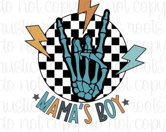 Mama's Boy Sublimation Design: Grunge Skater PNG (Digital Download)