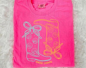 Cowgirl Boots PNG: Trendy Summer T-Shirt Design (Digital Download)