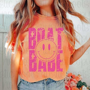 Boat Babe Smile Distressed PNG Retro PNG Summer png Lake Bum Sublimation Designs Grunge Shirt Girly png Lake Days png