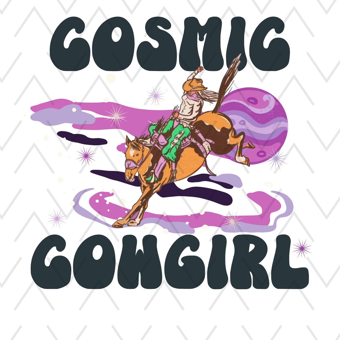 Cosmic Cowgirls PNG, Retro Western PNG, Cowgirl Design, Space Cowgirl ...