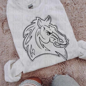 Doodle Mustangs Png, Mascot Digital Design, Team Spirit, Instant Download, Hand drawn Mascots, trendy digital design