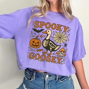 Halloween DTF Transfer, Trendy, Retro, Ready to Press, DTF, Heat Transfer, Direct To Film,  spooky Goosey , Silly Goose