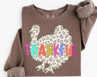 Dankbares PNG, Preppy-Leoparden-Truthahn-PNG: Herbstliche Designs (Digitaler Download) Mädchenhafter Truthahn, Trendiges Thanksgiving