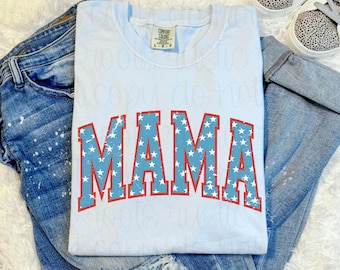 Retro Mama PNG, 4. Juli, Sommer, Varsity Beliebte Ästhetik, Trendy Mom, patriotisches Mana, Retro Mutter, Beliebte Mama, Vierter Juli