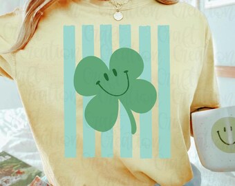 Preppy St Patricks Day Shamrock PNG: lucky Clover Digital Download, Coquette Girly