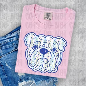 Floral Bulldog Png, Mascot Digital Design, Team Spirit, Instant Download, Hand drawn Mascots, trendy digital design
