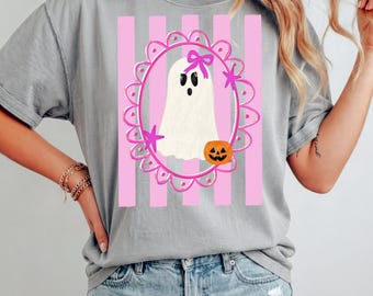 Preppy Ghost PNG, Jack O'Lantern, Trendy Stripes, Doodle Pumpkins PNG: Herbstdesigns (Digitaler Download) Gruselsaison