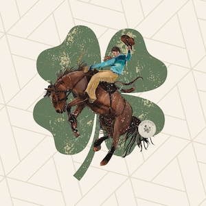 Western Digital Download, Western St Patrick’s Day png, Cowgirl western designs, lucky western sublimation png, Lucky Bronco, Rodeo