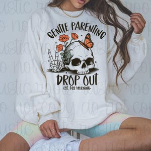 Zacht ouderschap drop-out sarcastische moeder snauw retro schedel trendy moeder skelet ontwerp retro moederschap sublimatie grappige moeder png-ontwerp