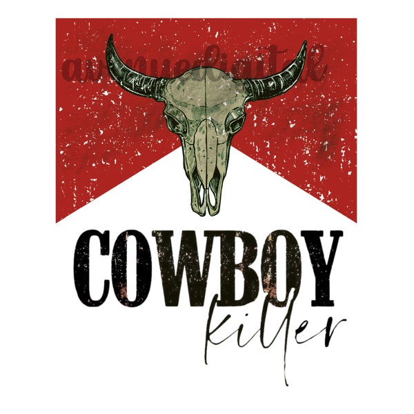 Cowboy Killer PNG, Western Bull Skull Sublimation, Cowboy/Cowgirl Digital Design, Tshirt Design