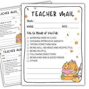 Teacher Mail Note Home, Spooky Season, Note from the Teacher, Communicatiekaart, Teacher Brag, Herfst, Halloween, Reward Note Home, Afdrukbaar