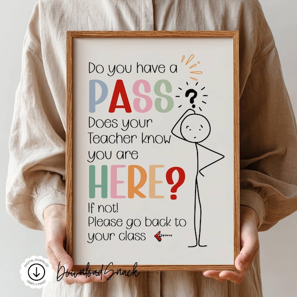 Do You have a Pass School Nurse Wall Art Clinic Sign, For School Nurse, Clinic Health Prints, Health Classroom Sign, Nurse Bulletin, teacher