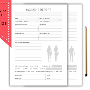 Formulario de informe de incidentes Salud y seguridad, Informe de pequeñas empresas, Hoja de registro de incidentes, Incidente de guardería, Incidente escolar, Centro de guardería