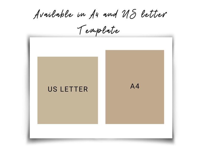 Puede incluir: Un gr&aacute;fico que muestra la diferencia de tama&ntilde;o entre los formatos de papel US Letter y A4. El papel US Letter est&aacute; a la izquierda y el papel A4 a la derecha. Ambos son de color beige.