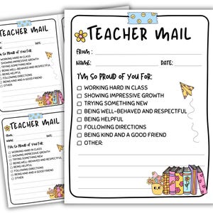 Teacher Mail Note Home, Note from the Teacher, communicatiekaart, Teacher Brag, Happy Mail, Retro Groovy, Reward Note home, afdrukbaar