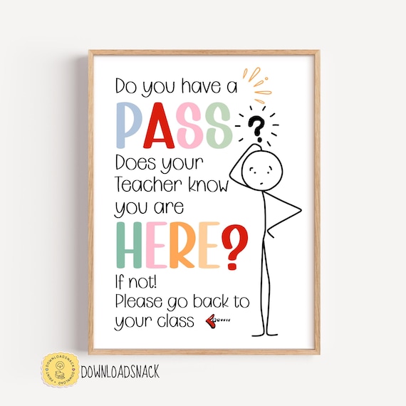 Do You have a Pass School Nurse Wall Art Clinic Sign, For School Nurse, Clinic Health Prints, Health Classroom Sign, Nurse Bulletin, teacher