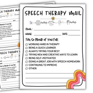 Speech Therapist Mail, Positive Praise, Speech Therapy Note, Speech Therapy Resources, Printable PDF, SLP, Speech Language