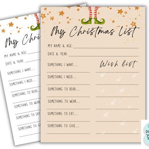 Kinder Weihnachtswunschliste, druckbare Geschenkwunschliste, Kinderwunschliste x-mas, Kinderwunschliste, Brief an den Weihnachtsmann, lieber Weihnachtsmannbrief