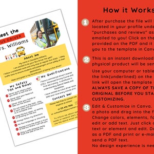 Meet the Bus Driver Letter Editable Canva Template Back to School Note ...