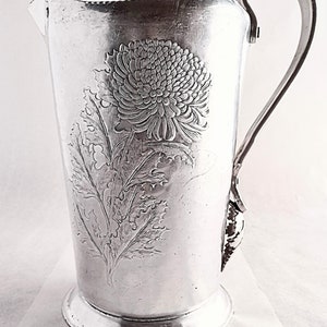 1950s Continental Hand Wrought Silverlook Pitcher - 509