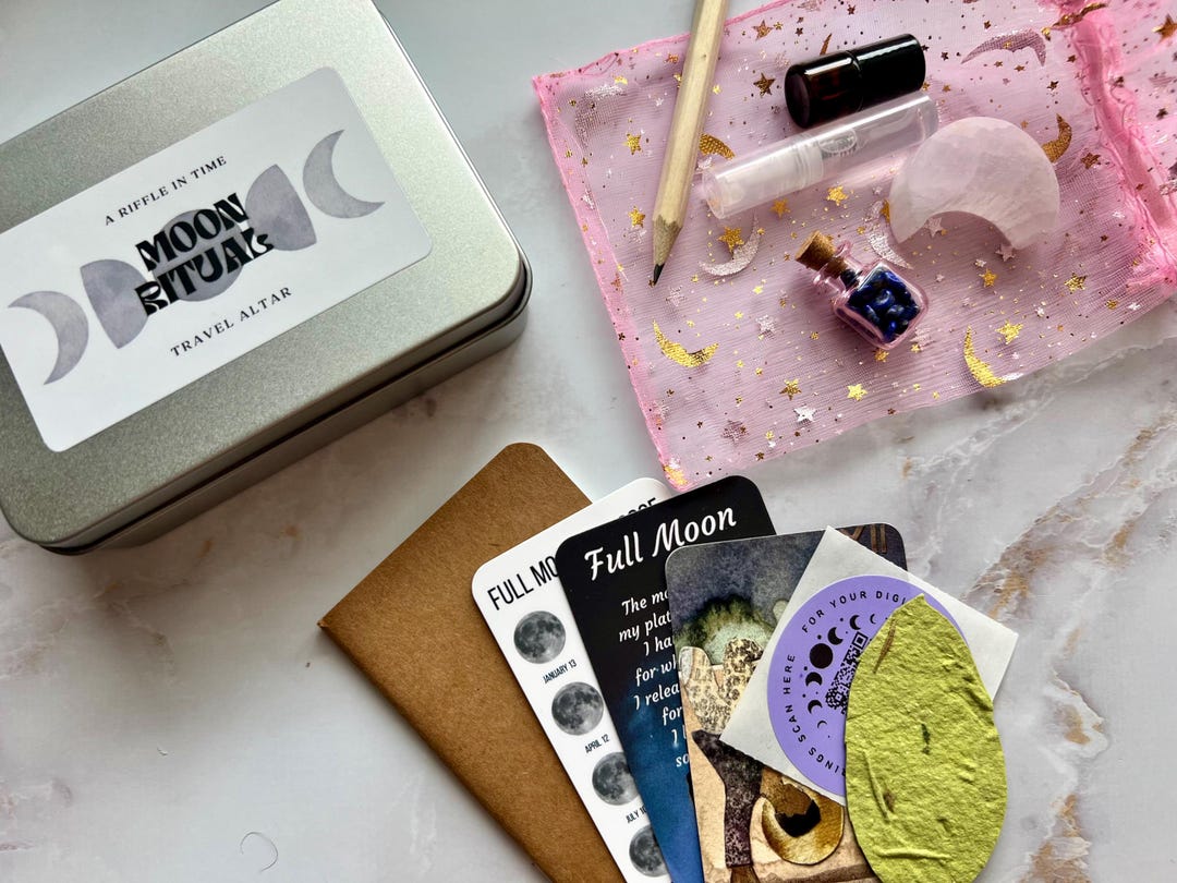 Moon Ritual Travel Altar | Moon Ritual Kit | Moon Spell Kit | Mini Moon ...