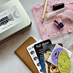 Moon Ritual Travel Altar | Moon Ritual Kit | Moon Spell Kit | Mini Moon Travel Altar | Full Moon Ritual Kit | New Moon Ritual Kit | Moon Kit