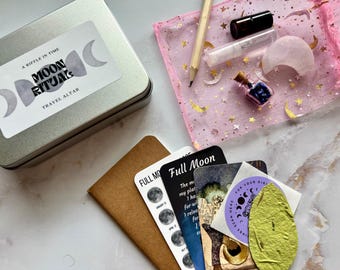 Moon Ritual Travel Altar | Moon Ritual Kit | Moon Spell Kit | Mini Moon Travel Altar | Full Moon Ritual Kit | New Moon Ritual Kit | Moon Kit