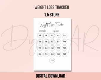 1.5 Stone Weight Loss Tracker Digital Download Weight loss