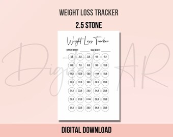 2.5 Stone Weight Loss Tracker Digital Download Weight loss